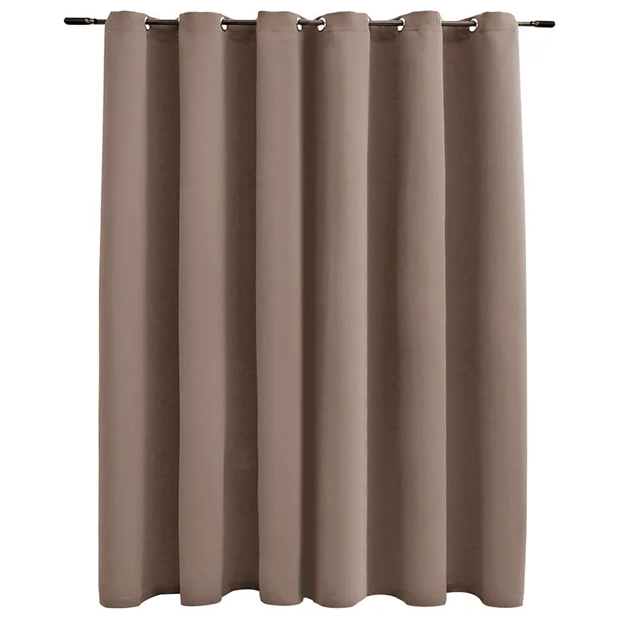 Rideau occultant avec anneaux en métal Taupe 290x245 cm - 2