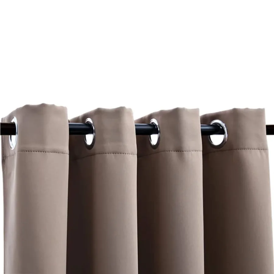 Rideau occultant avec anneaux en métal Taupe 290x245 cm - 3