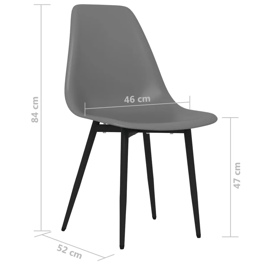 Chaises à manger lot de 6 gris PP - 7