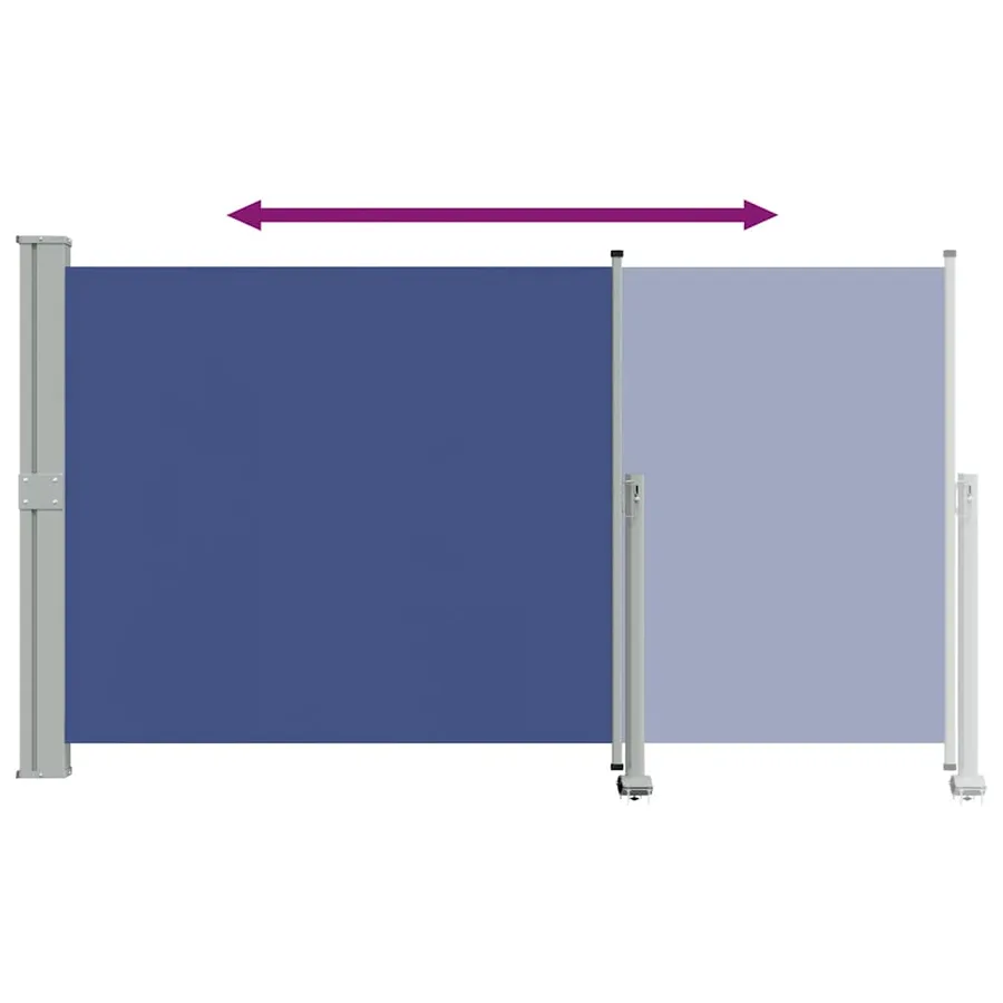 Auvent latéral rétractable de patio 140 x 300 cm Bleu - 8