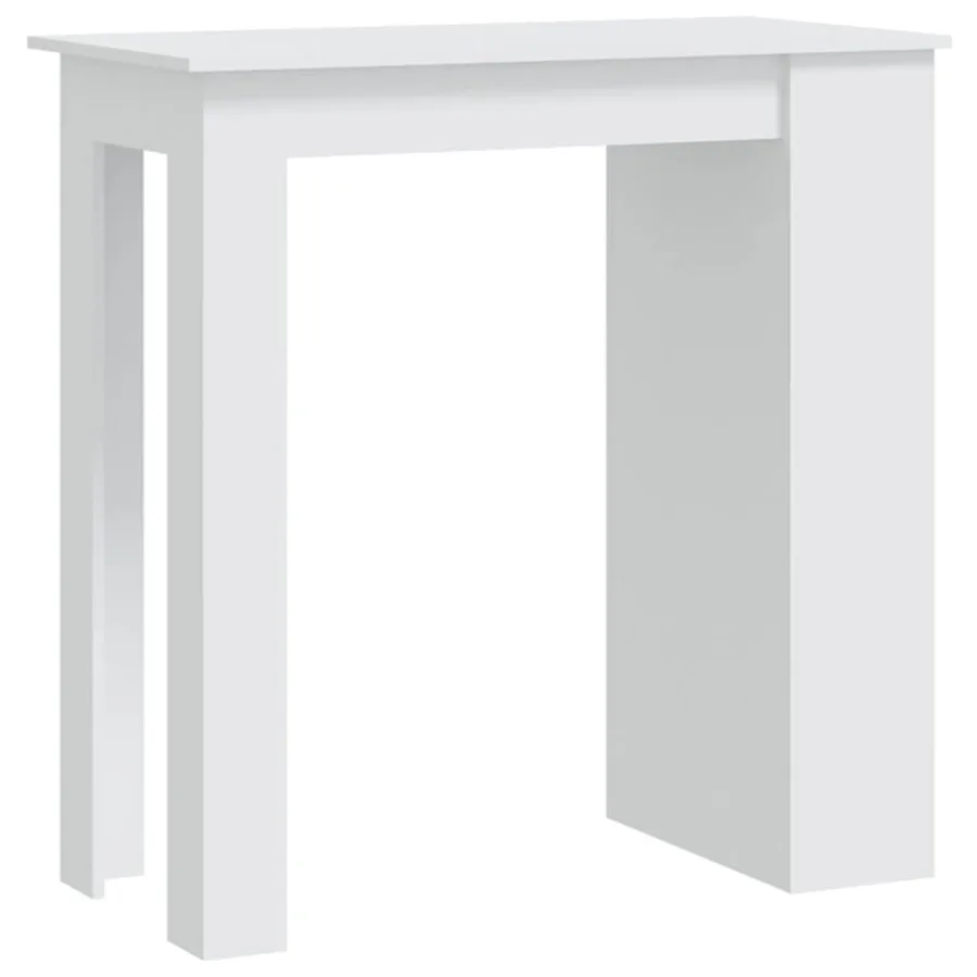 Table de bar rangement Blanc 102x50x103,5 cm Bois d'ingénierie - 2