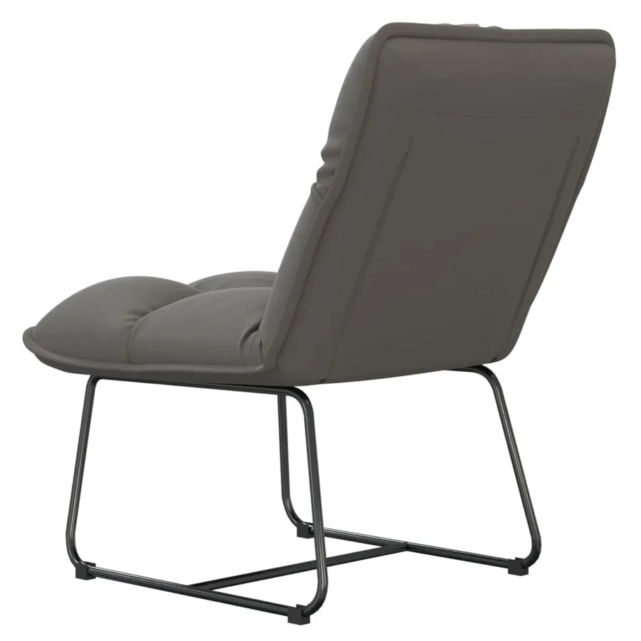 Chaise de détente avec cadre en métal Gris clair Velours - 5
