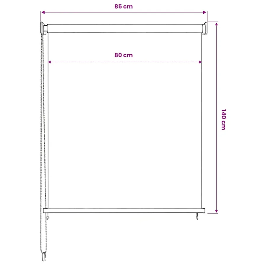Store roulant d'extérieur couleur crème 85 (l) x 140 (H) cm HDPE - 6