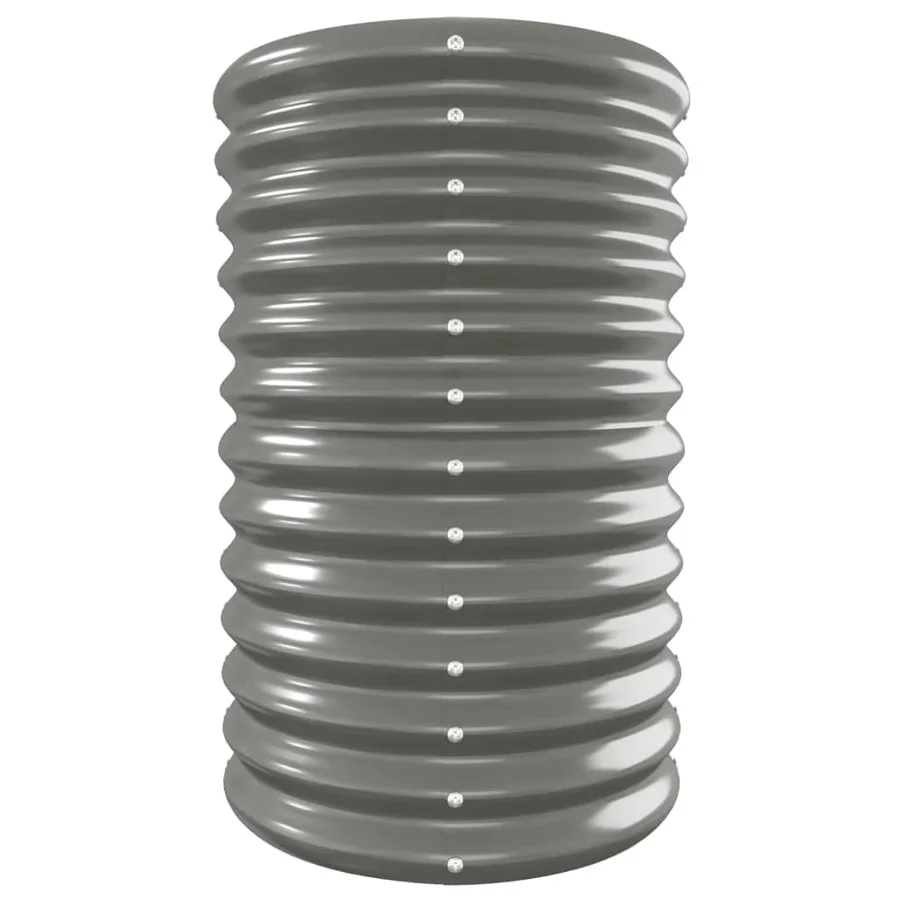 Lit surélevé de jardin Acier galvanisé 332x40x68 cm gris - 4