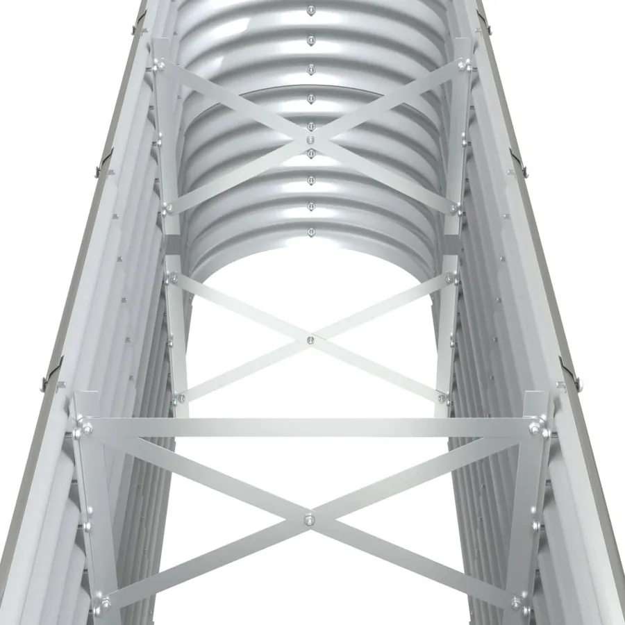 Lit surélevé de jardin Acier galvanisé 332x40x68 cm gris - 5
