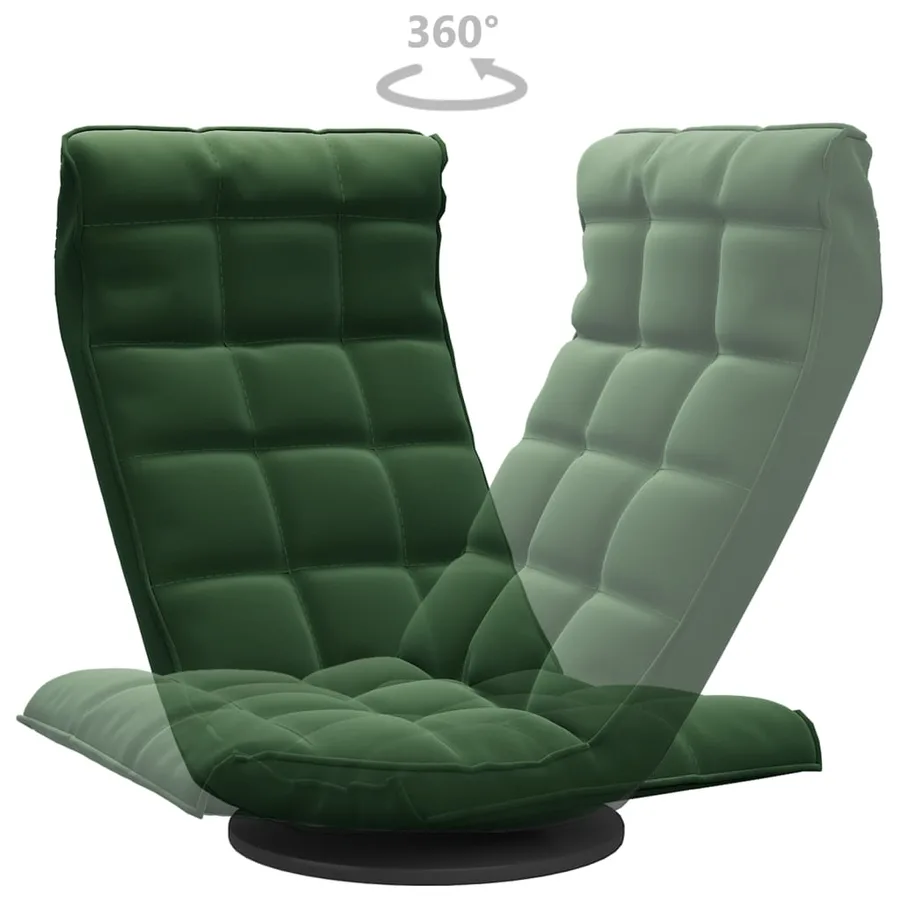 Chaise de sol pivotante Vert foncé Velours - 5