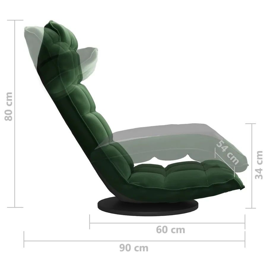 Chaise de sol pivotante Vert foncé Velours - 7