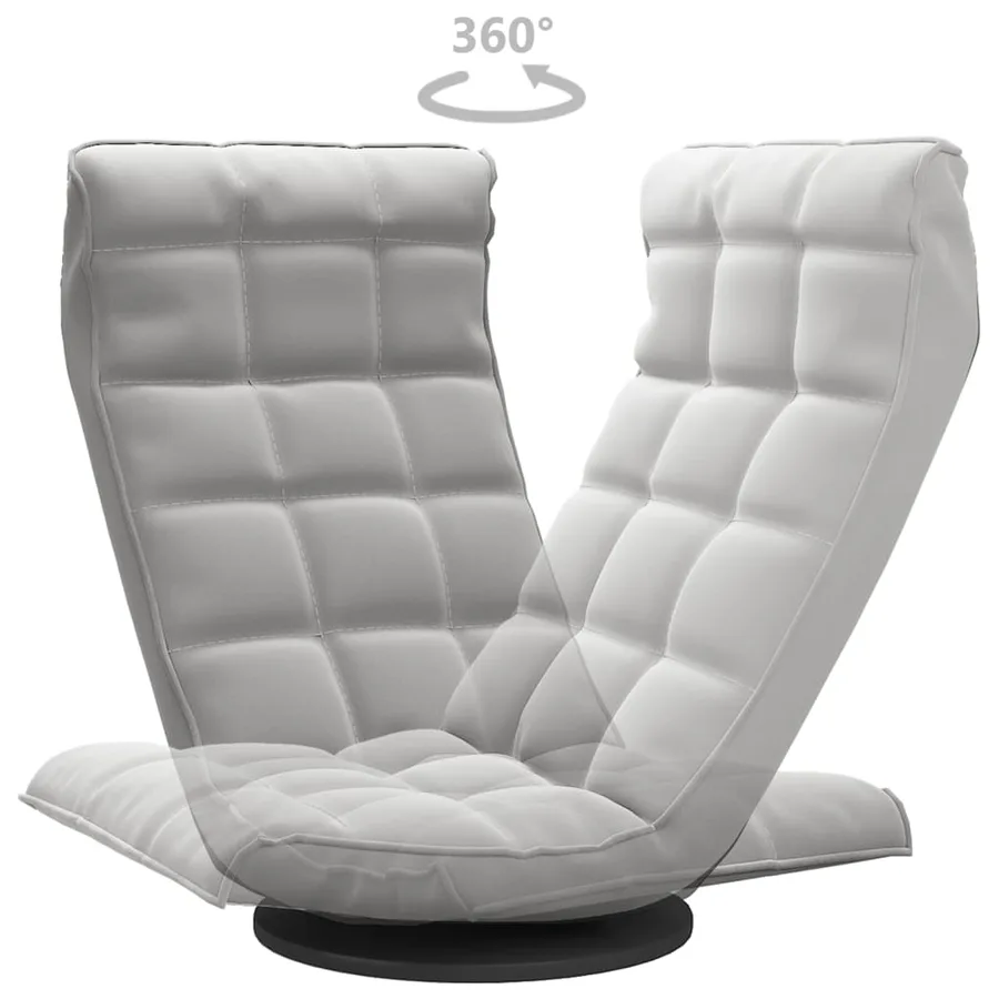 Chaise de sol pivotante Gris clair Velours - 5