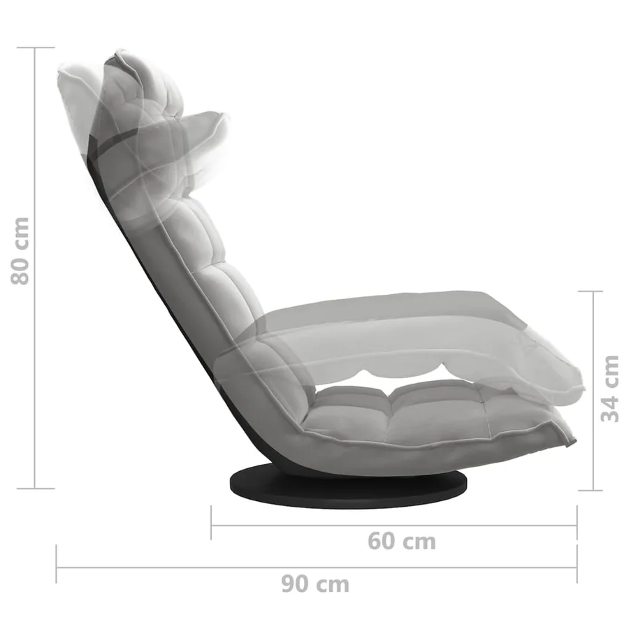 Chaise de sol pivotante Gris clair Velours - 7