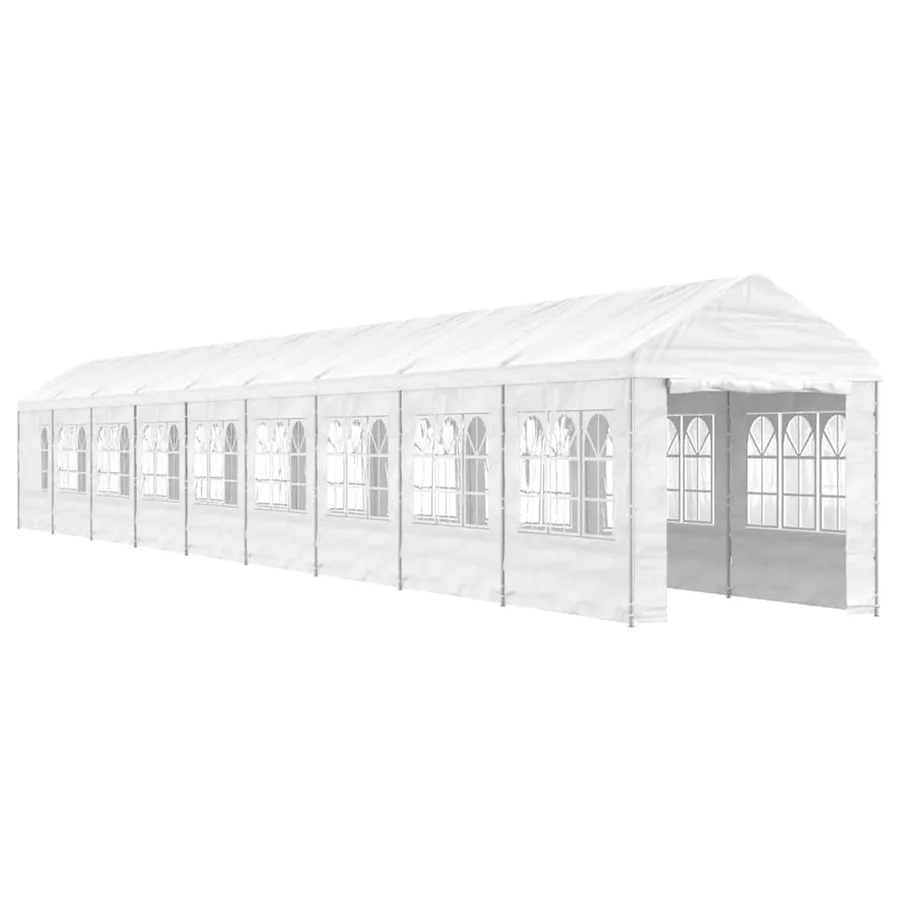 Belvédère avec toit blanc 20,07x2,28x2,69 m polyéthylène - 2