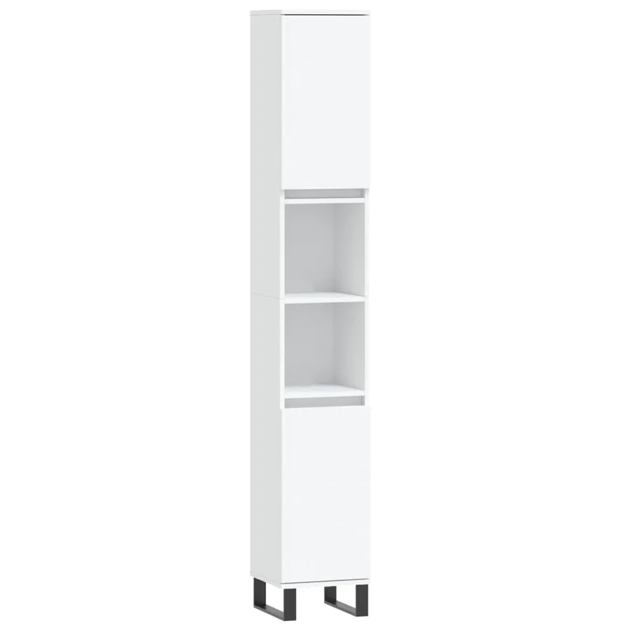 Ensemble de meubles salle de bain 3 pcs blanc bois d'ingénierie - 5