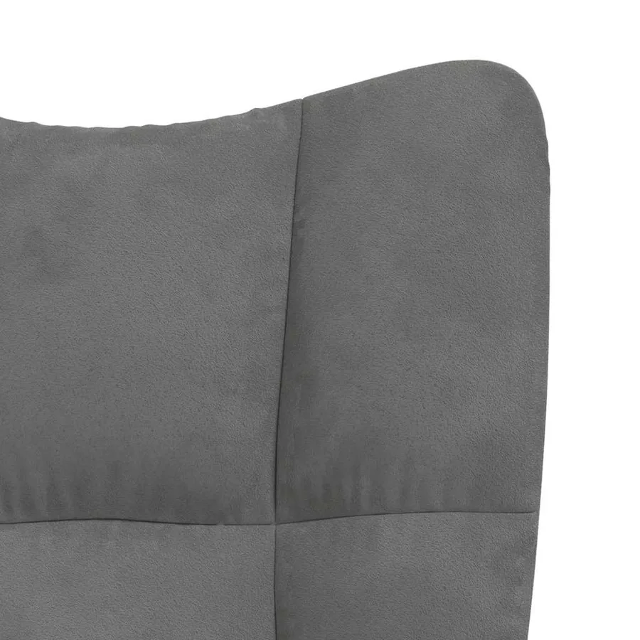 Chaise à bascule Gris foncé Velours - 7