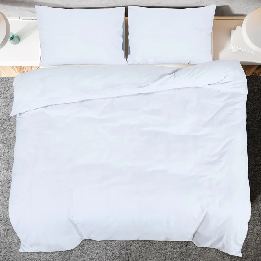 Ensemble de housse de couette Blanc 135x200 cm Microfibre - 5