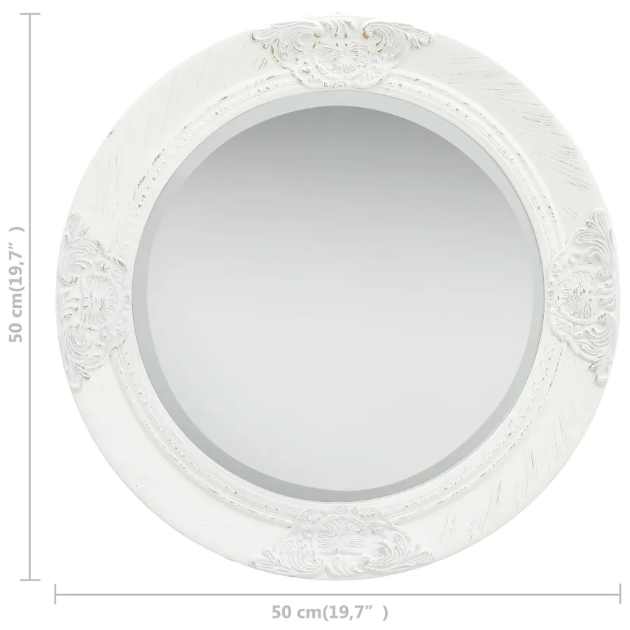 Miroir mural style baroque 50 cm Blanc - 5