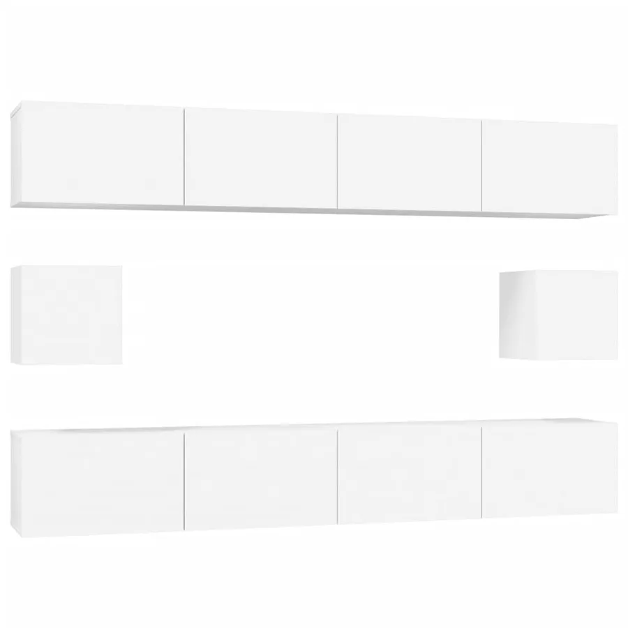 Ensemble de meubles TV 6 pcs Blanc Bois d'ingénierie - 2