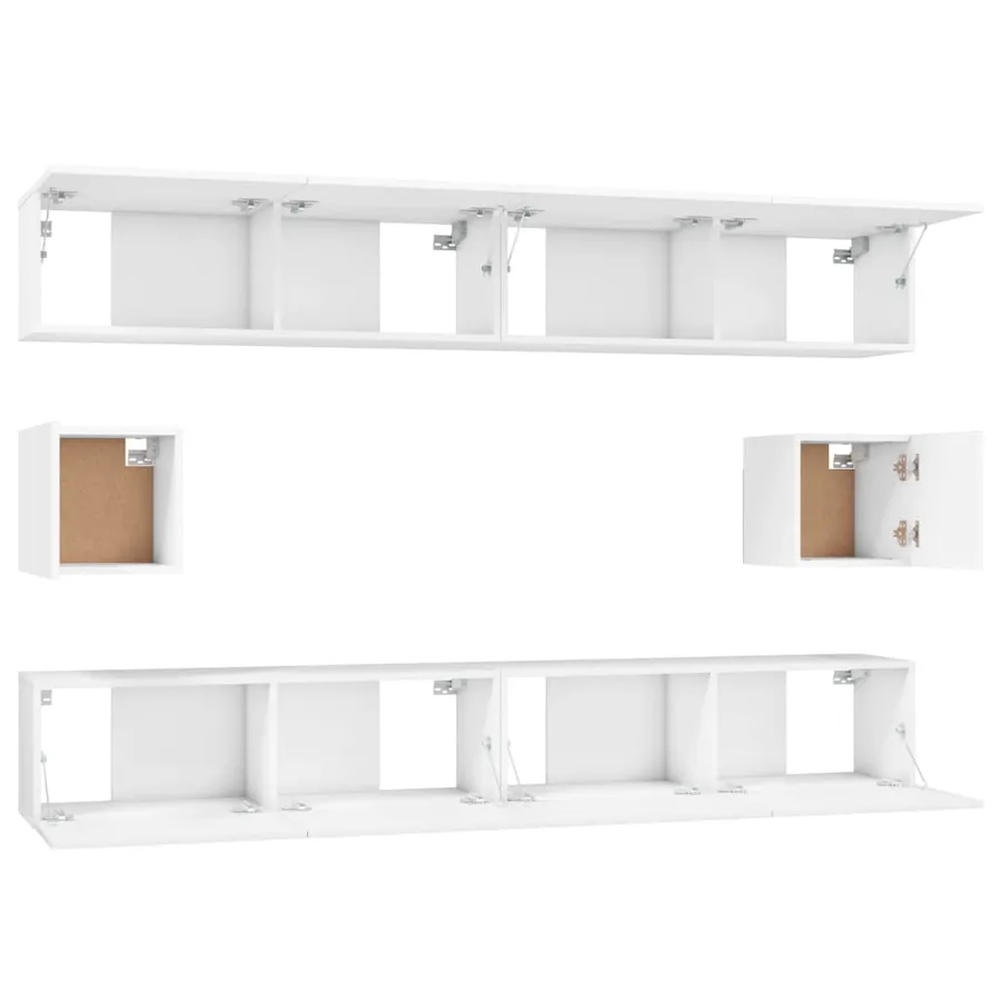 Ensemble de meubles TV 6 pcs Blanc Bois d'ingénierie - 5