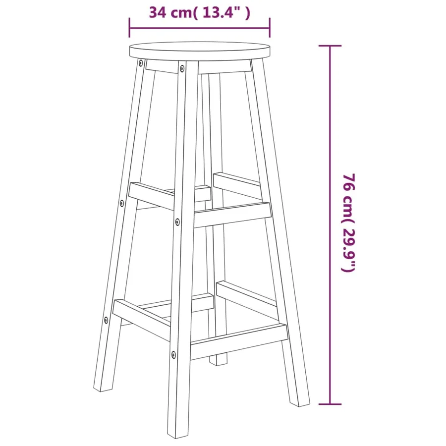 Ensemble de bar 3 pcs Bois d'acacia solide - 7