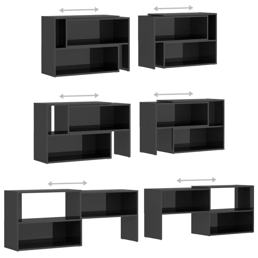 Meuble TV Gris brillant 149x30x52 cm Bois d'ingénierie - 6