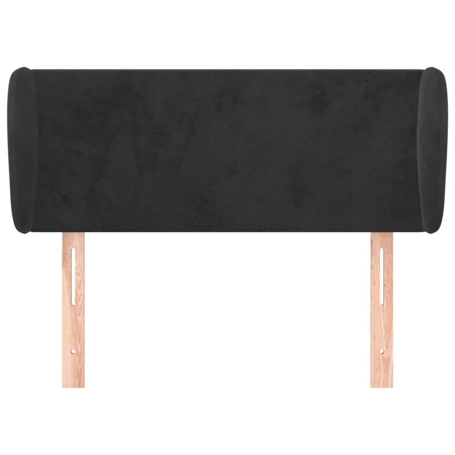 Tête de lit avec oreilles Noir 103x23x78/88 cm Velours - 3