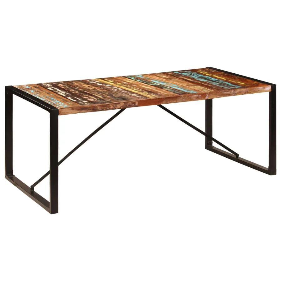 Table à dîner 200x100x75 cm Bois de récupération solide - 12