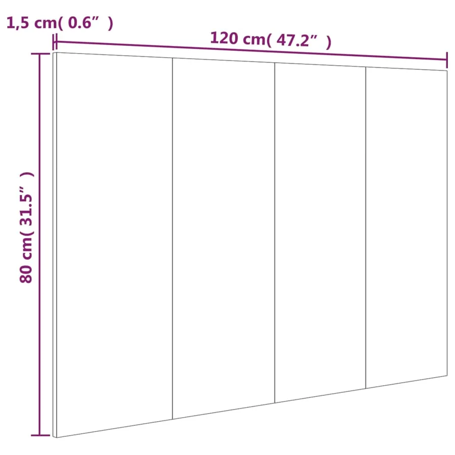 Tête de lit Sonoma gris 120x1,5x80 cm Bois d'ingénierie - 7