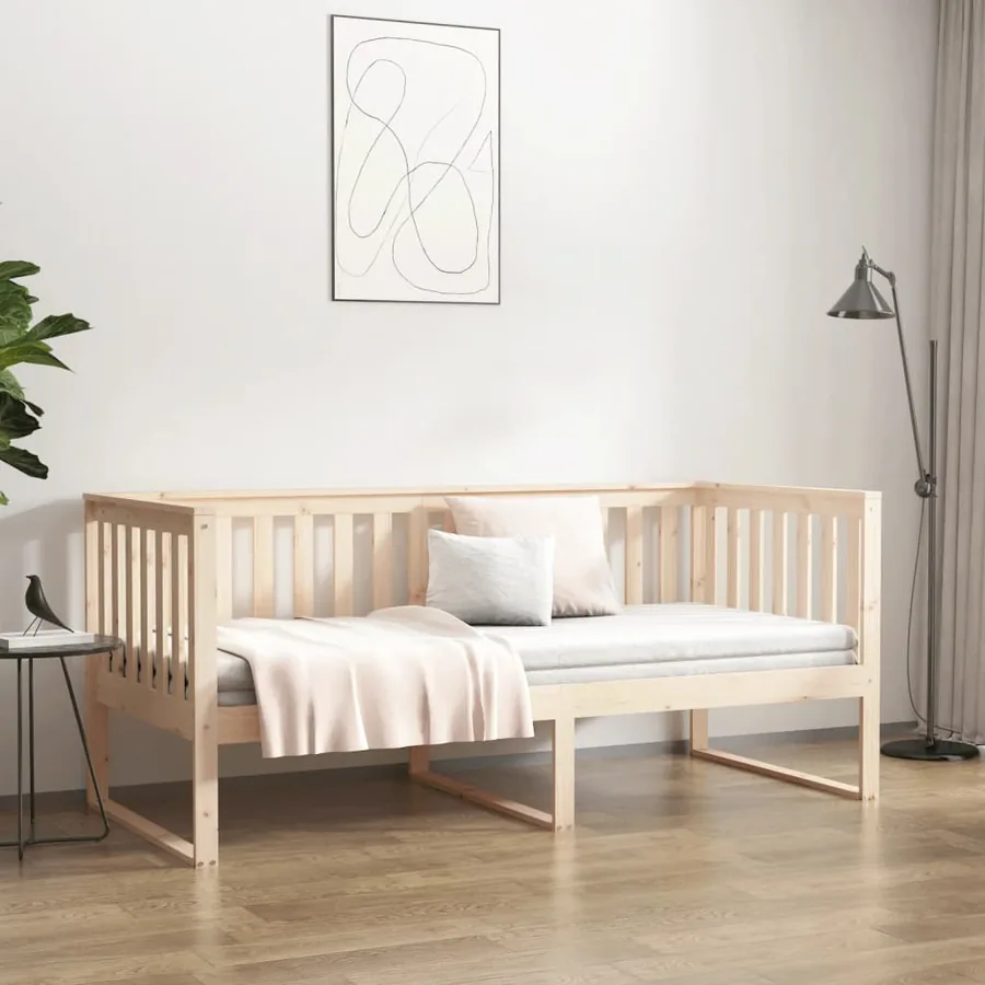 Lit de jour sans matelas 90x190 cm bois de pin massif - 4