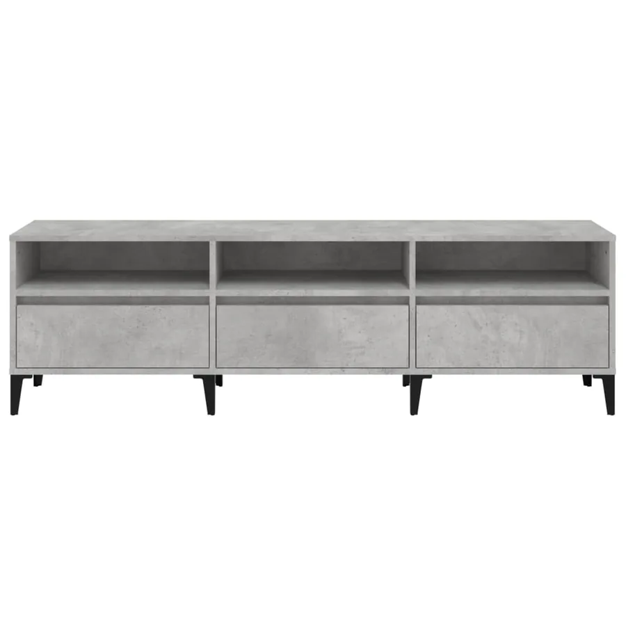 Meuble TV gris béton 150x30x44,5 cm bois d'ingénierie - 6