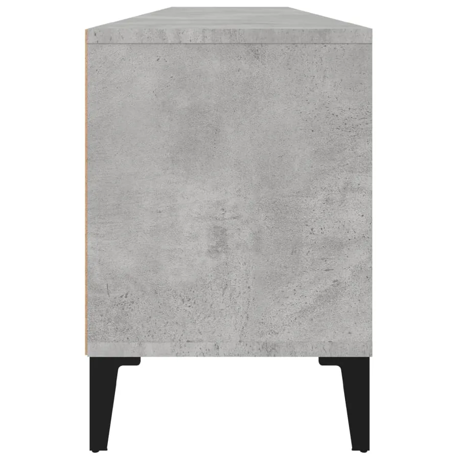 Meuble TV gris béton 150x30x44,5 cm bois d'ingénierie - 8