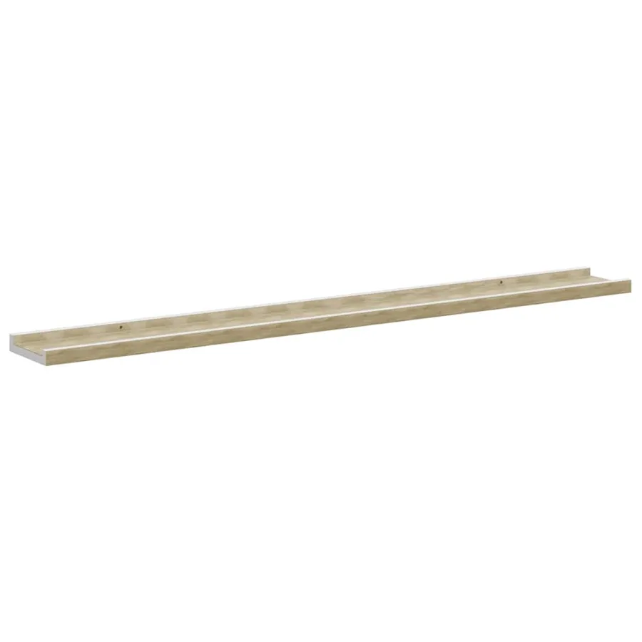 Étagères murales 4 pcs blanc et chêne sonoma 100x9x3 cm - 5