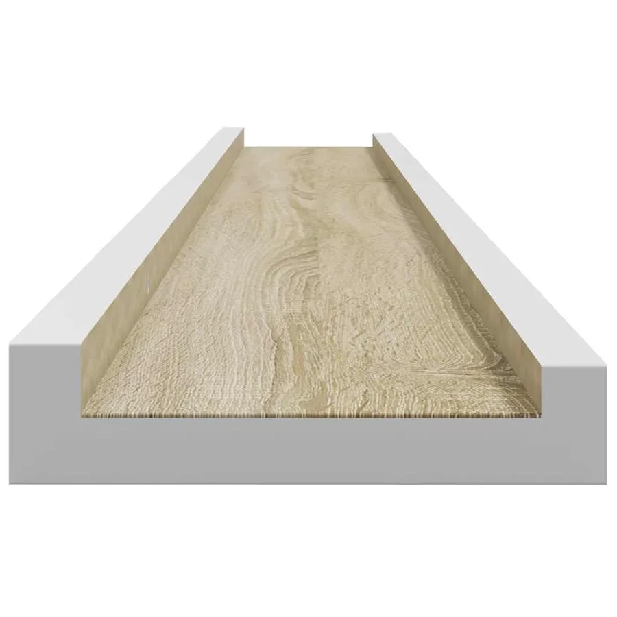 Étagères murales 4 pcs blanc et chêne sonoma 100x9x3 cm - 7