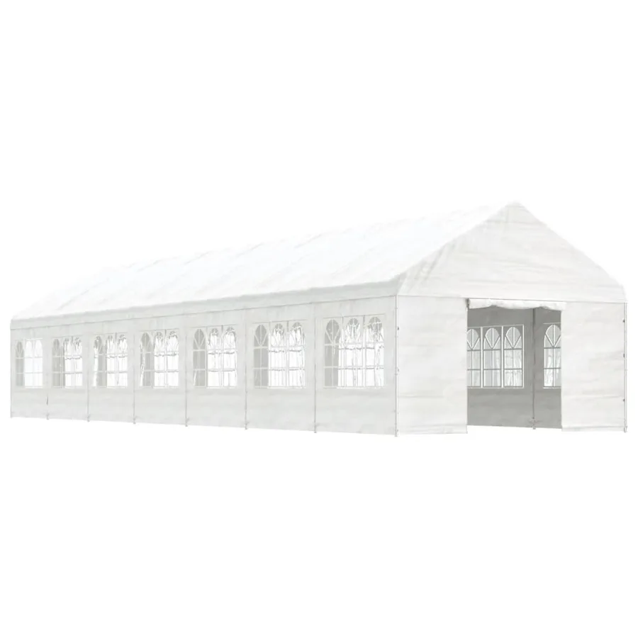 Belvédère avec toit blanc 15,61x4,08x3,22 m polyéthylène - 2