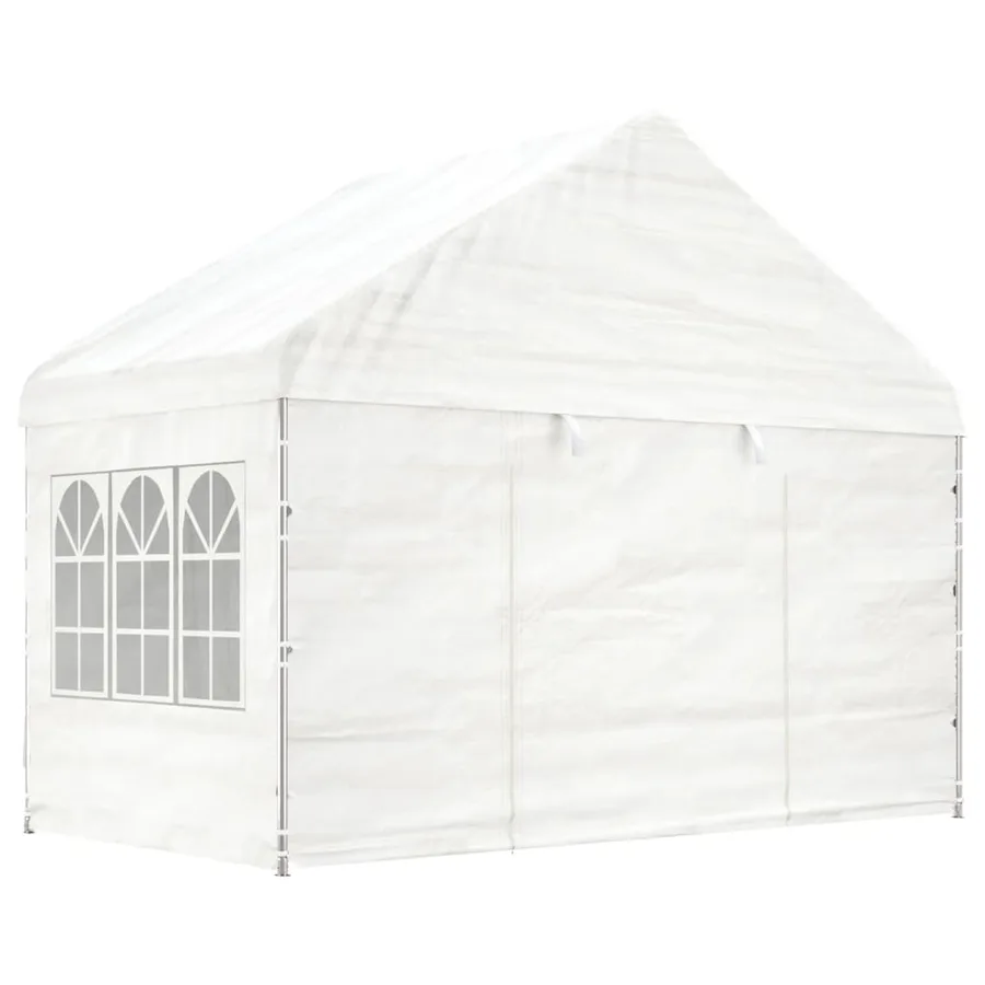 Belvédère avec toit blanc 15,61x4,08x3,22 m polyéthylène - 3