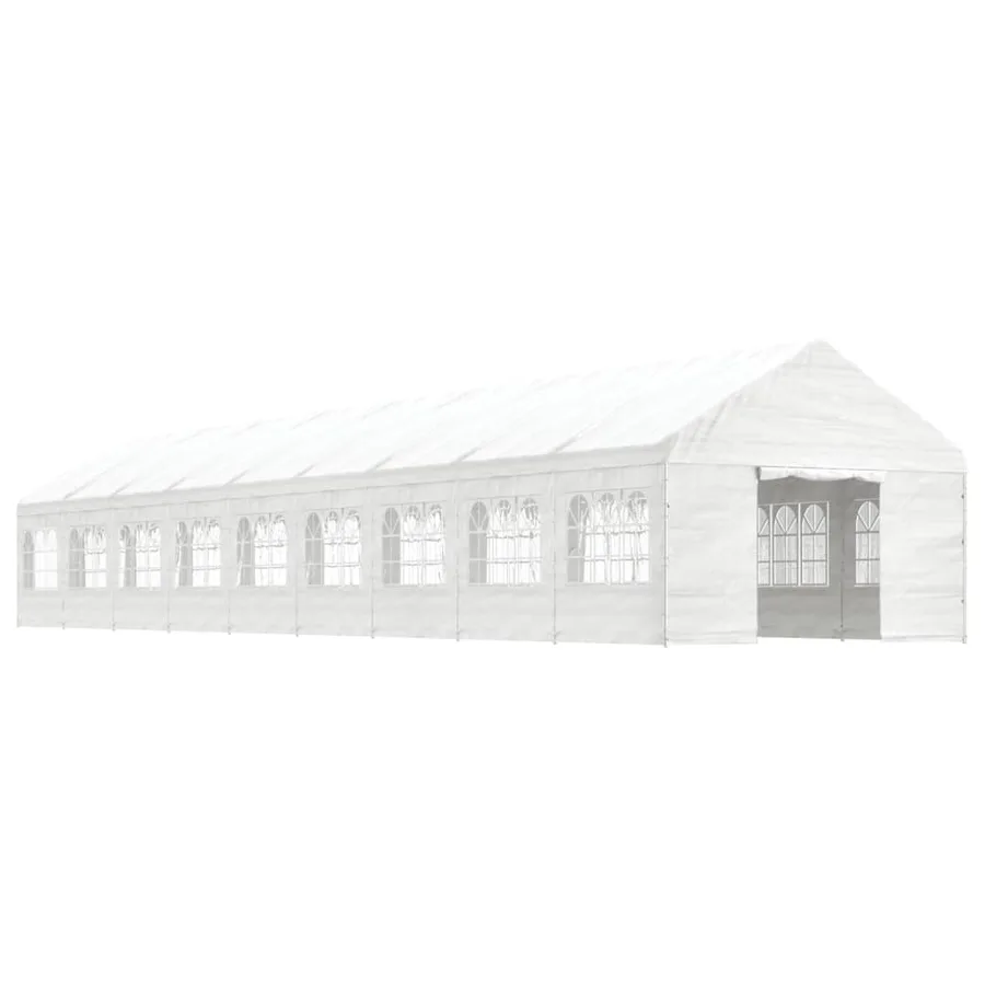 Belvédère avec toit blanc 20,07x4,08x3,22 m polyéthylène - 2