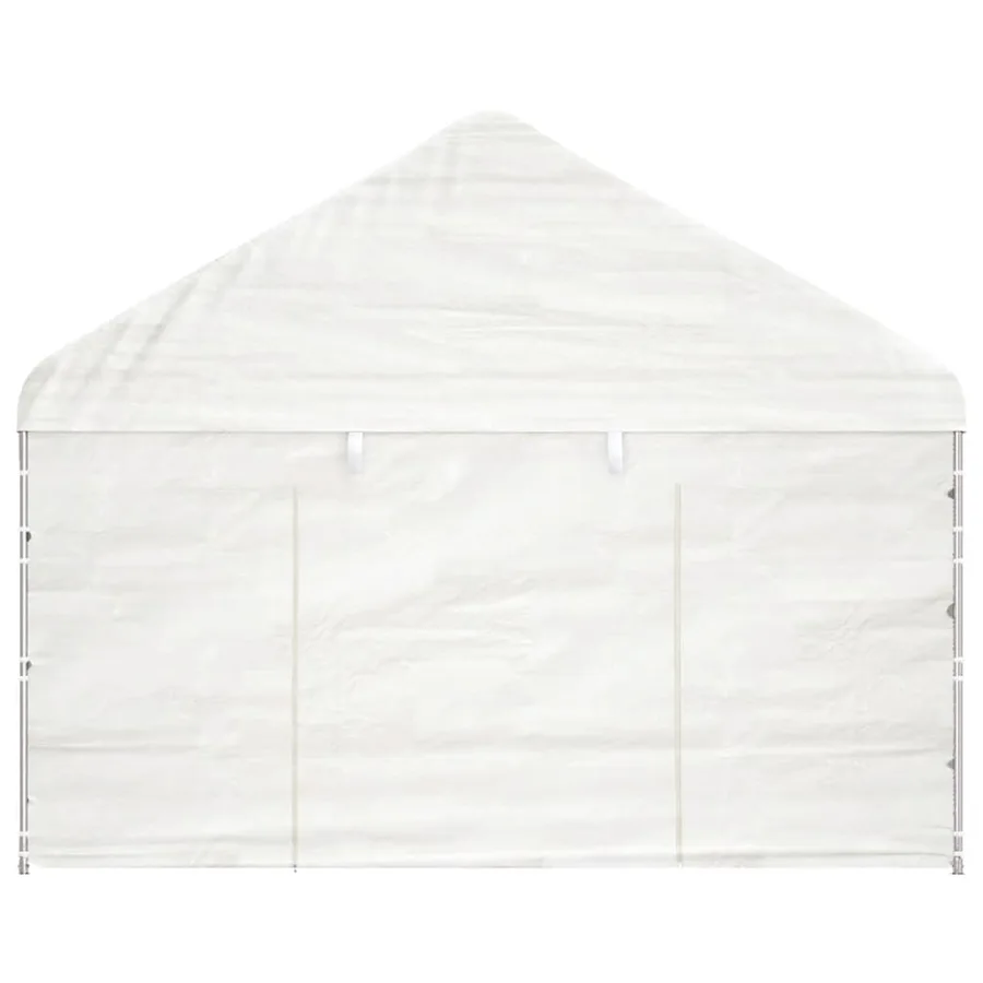 Belvédère avec toit blanc 6,69x4,08x3,22 m polyéthylène - 4