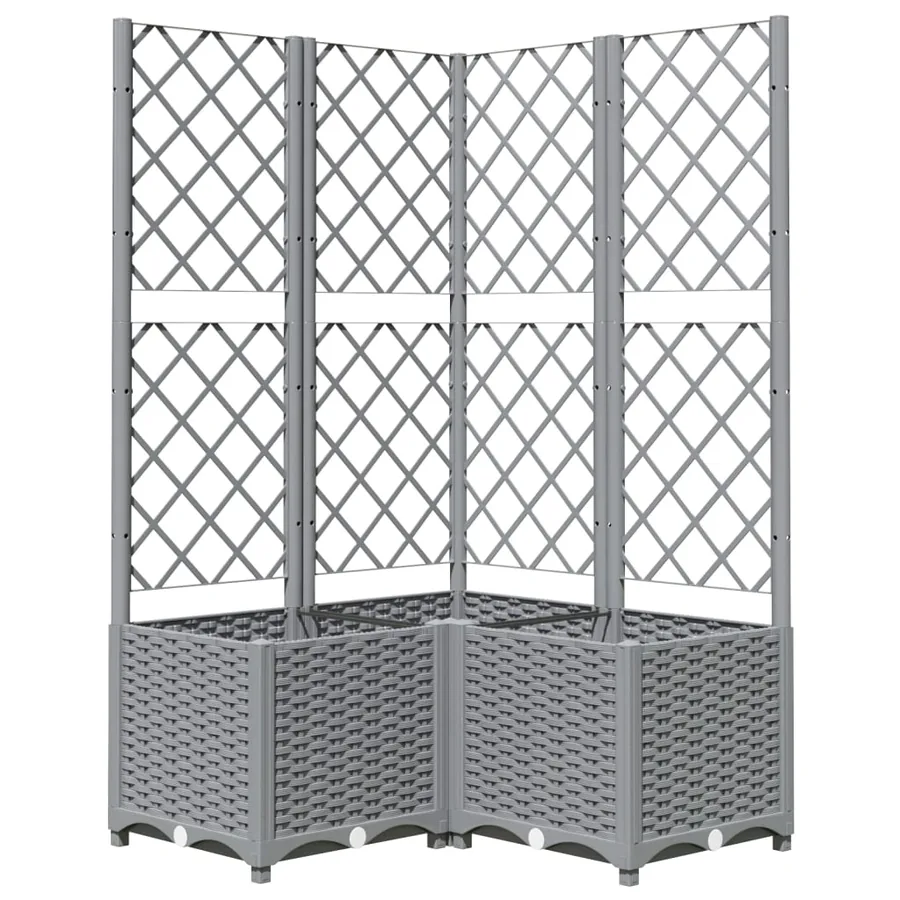 Jardinière avec treillis Gris clair 80x80x136 cm PP - 2