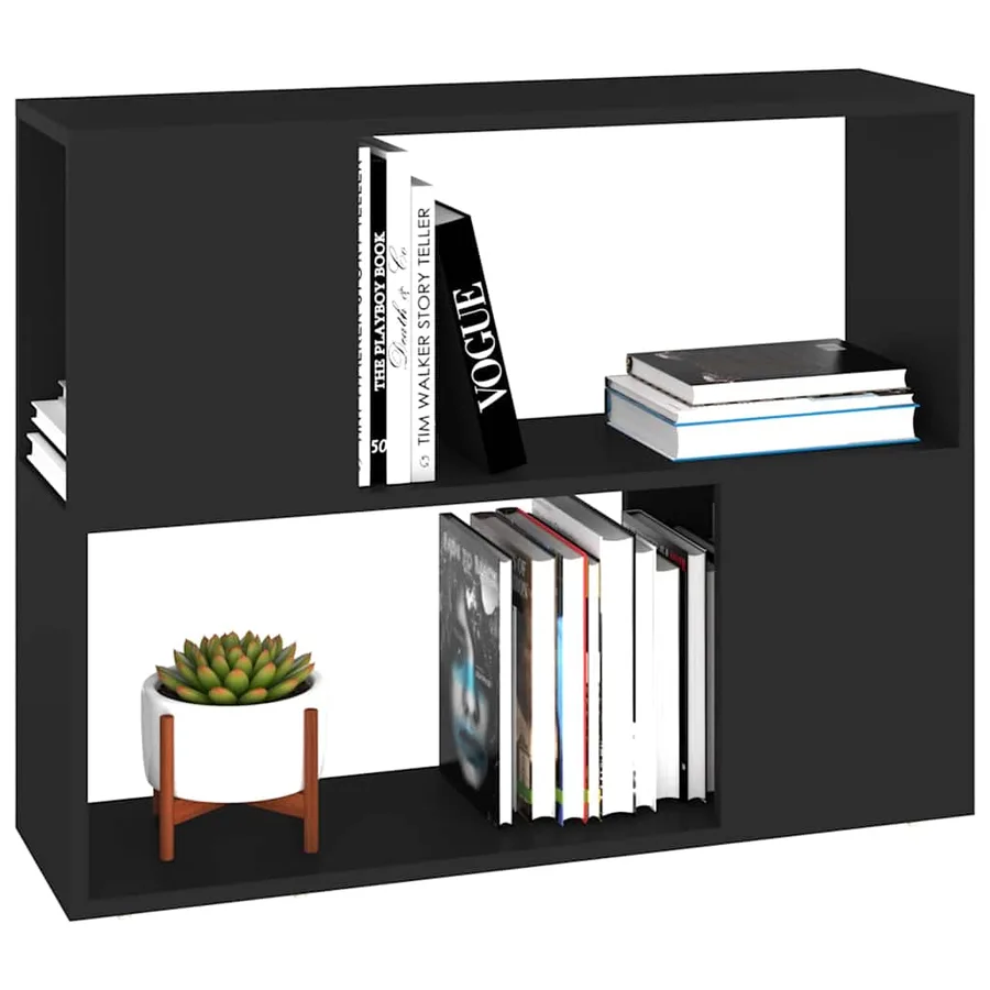 Meuble TV Noir 80x24x63 cm Bois d'ingénierie - 4