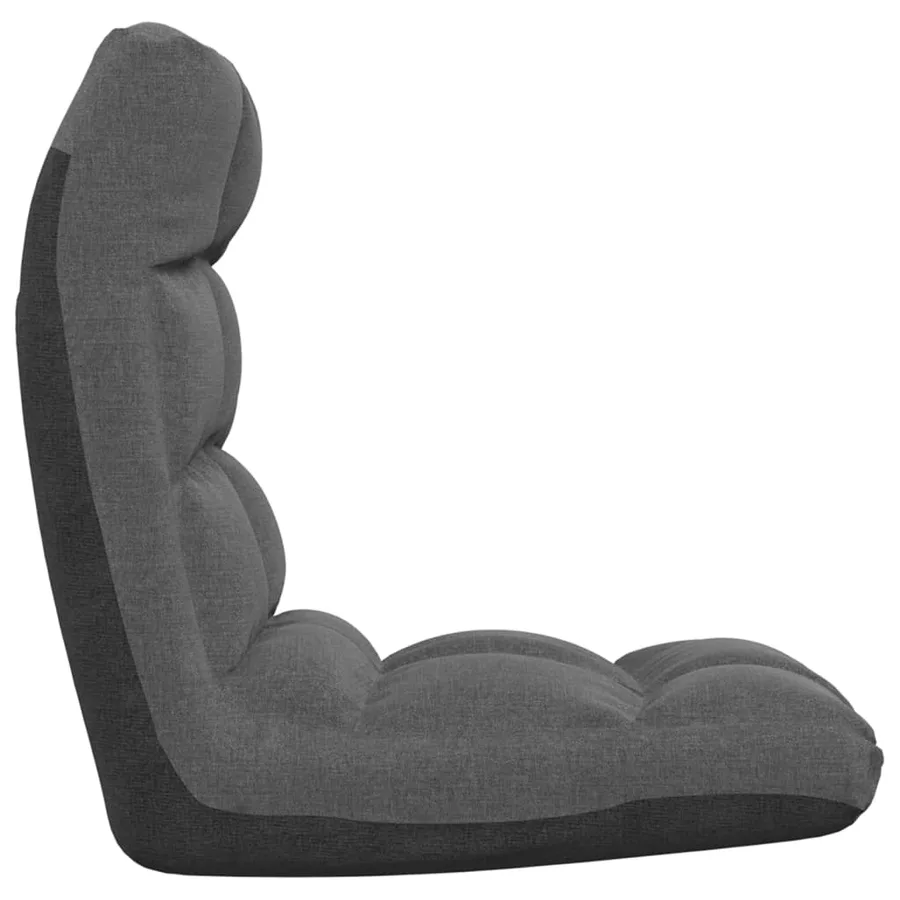 Chaise pliable de sol Gris foncé Tissu - 4