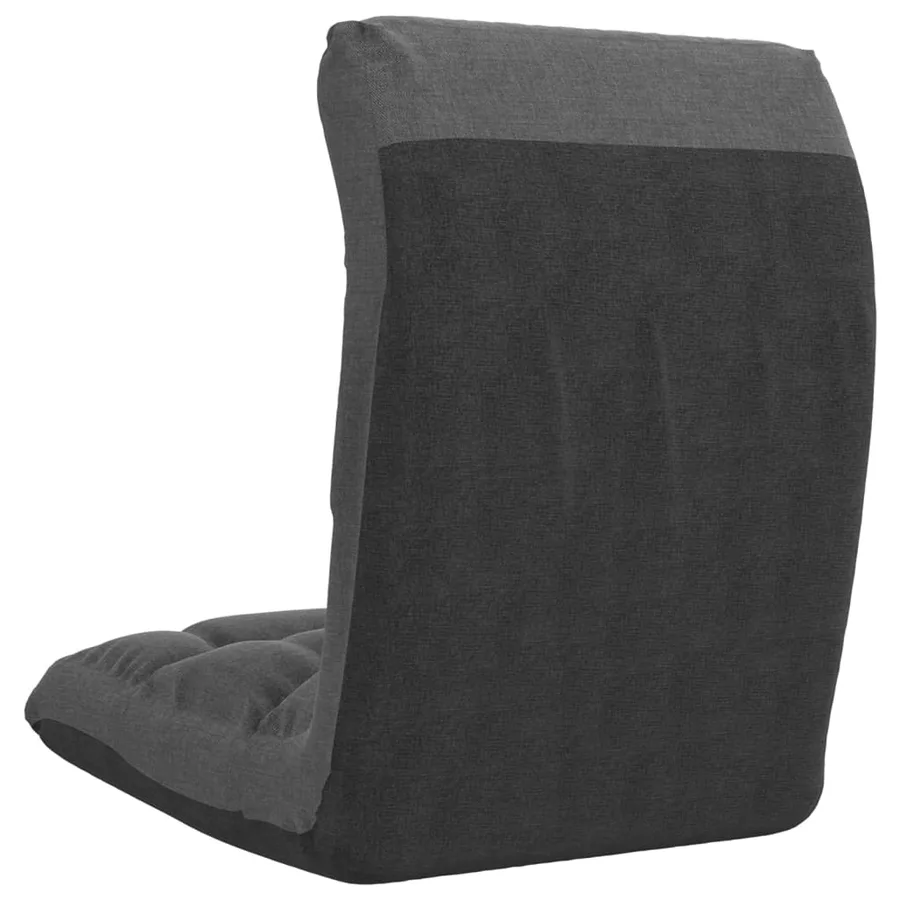 Chaise pliable de sol Gris foncé Tissu - 5