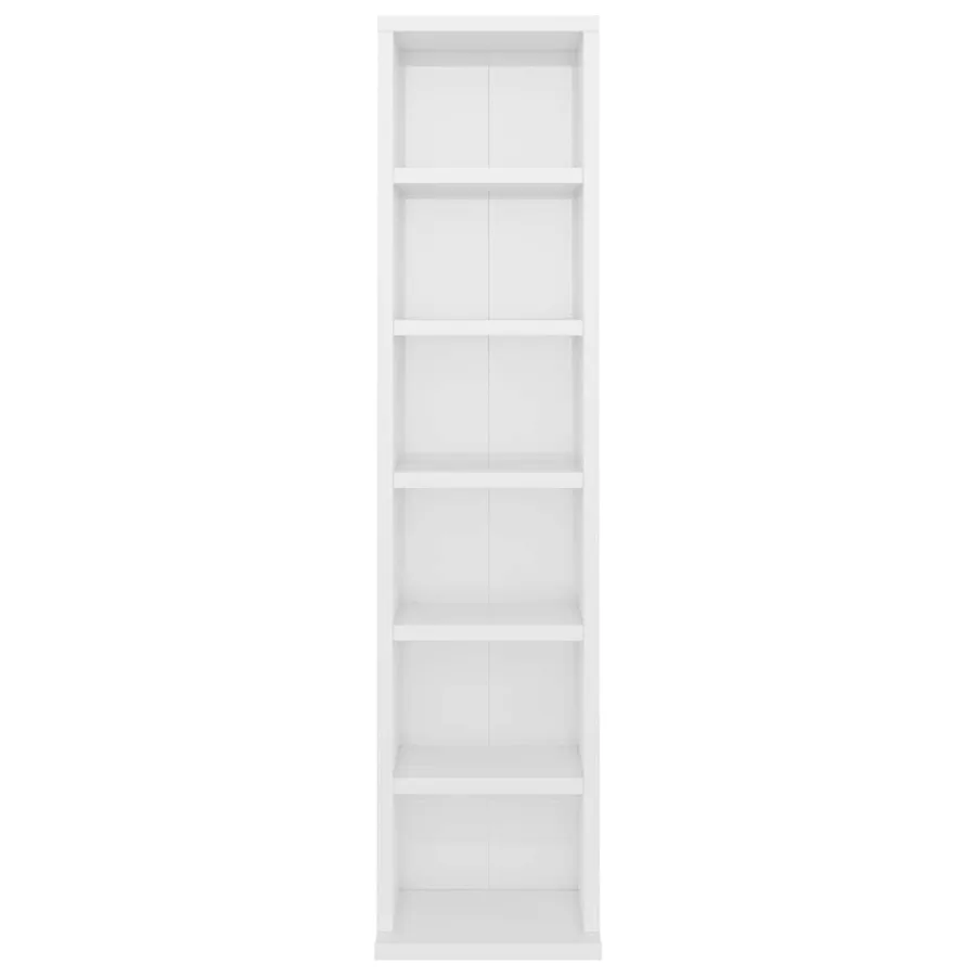 Armoire à CD Blanc brillant 21x20x88 cm Bois d'ingénierie - 4