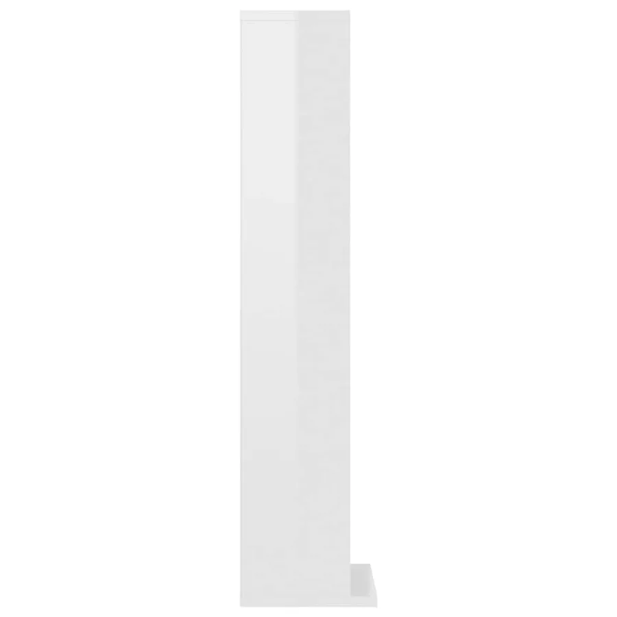Armoire à CD Blanc brillant 21x20x88 cm Bois d'ingénierie - 5