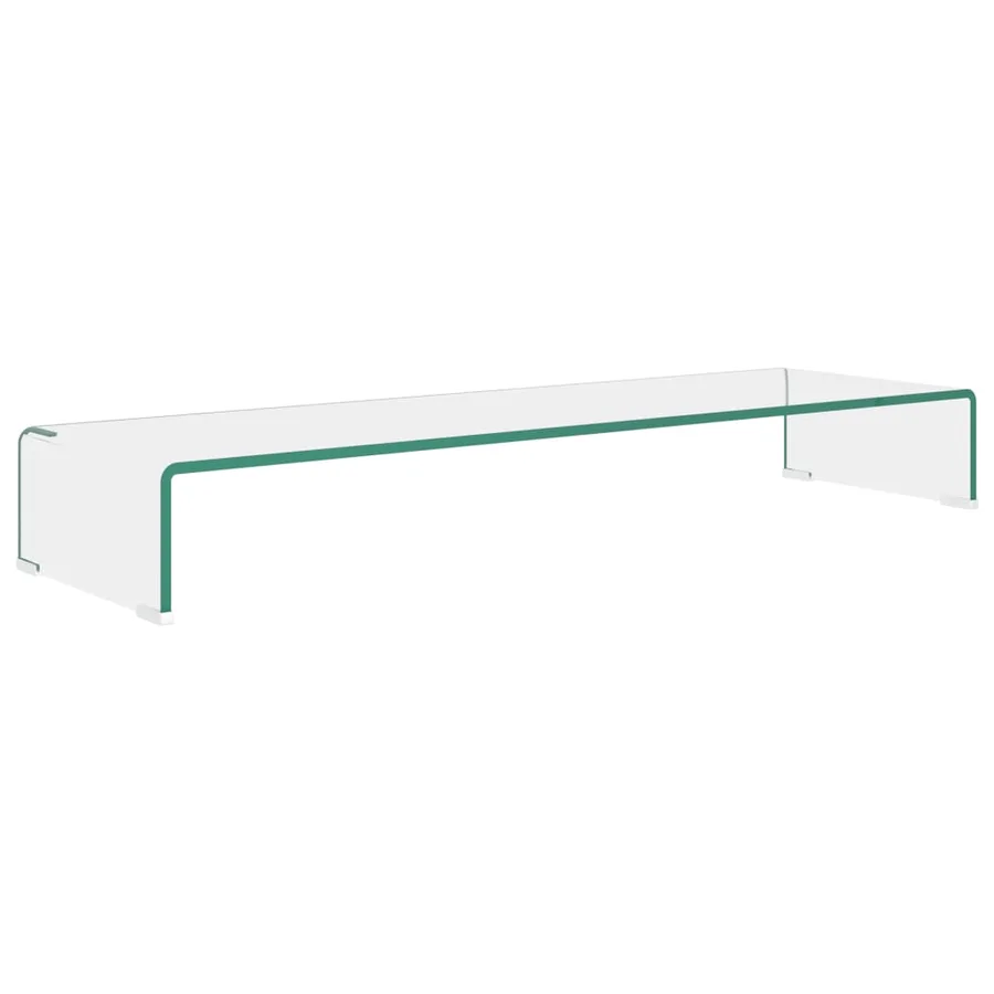 Meuble TV/pour moniteur 100x30x13 cm verre transparent - 2
