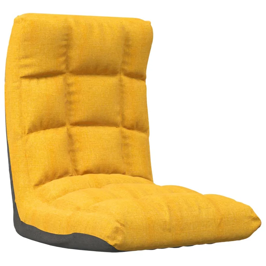Chaise pliable de sol Jaune moutarde Tissu - 2