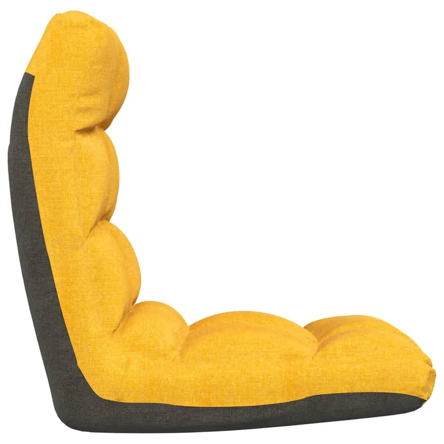 Chaise pliable de sol Jaune moutarde Tissu - 4