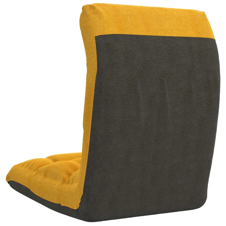 Chaise pliable de sol Jaune moutarde Tissu - 5