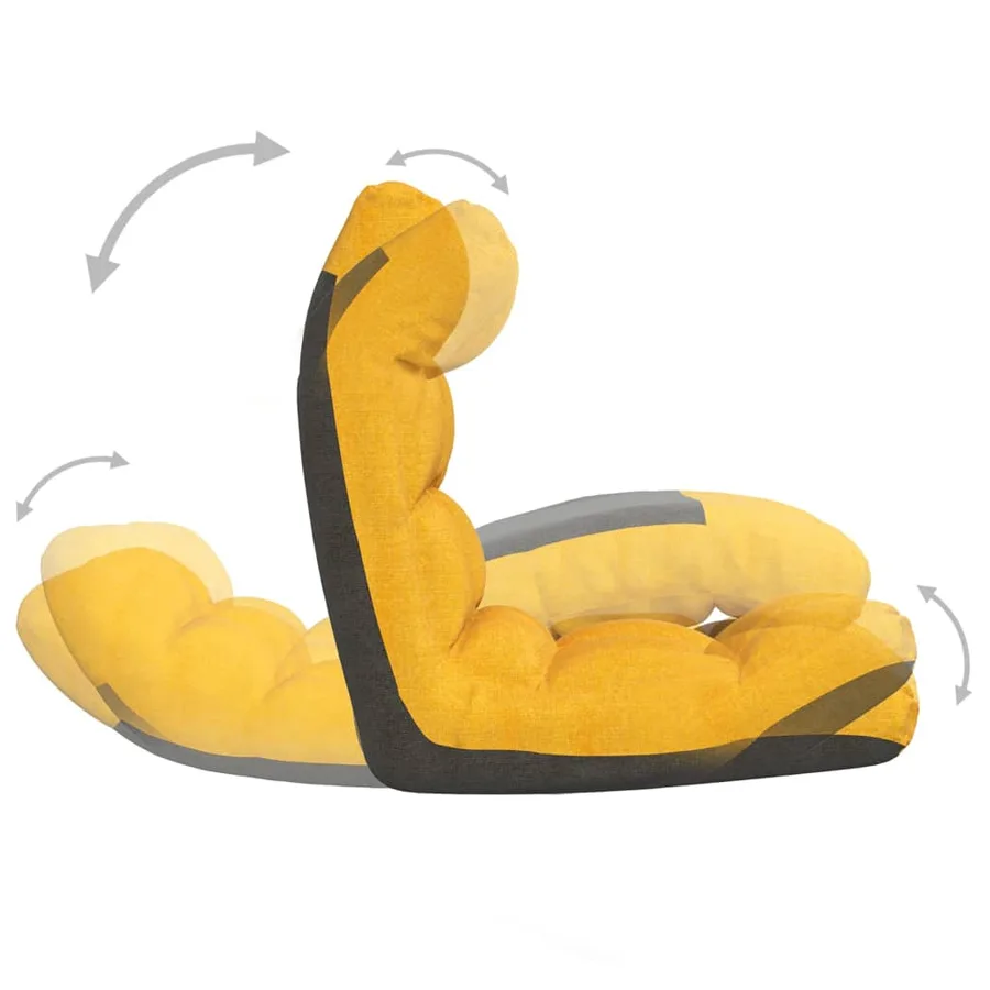 Chaise pliable de sol Jaune moutarde Tissu - 6