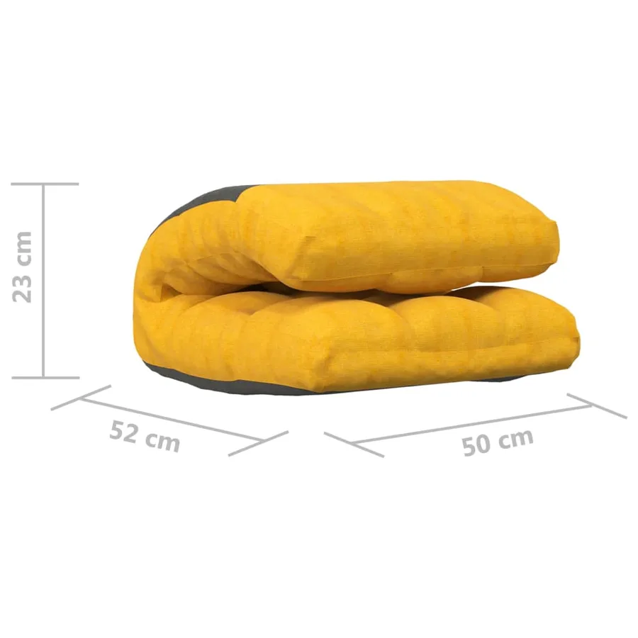 Chaise pliable de sol Jaune moutarde Tissu - 9