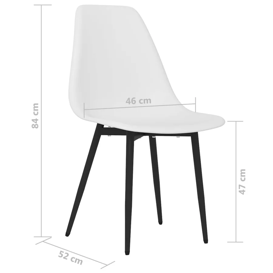 Chaises à manger lot de 4 blanc PP - 7