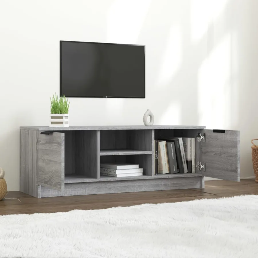 Meuble TV Sonoma gris 102x35x36,5 cm Bois d'ingénierie - 6