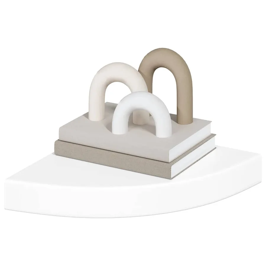 Étagères d'angle flottantes 4 pièces Blanc brillant 25 x 25 x 3,8 cm MDF - 4