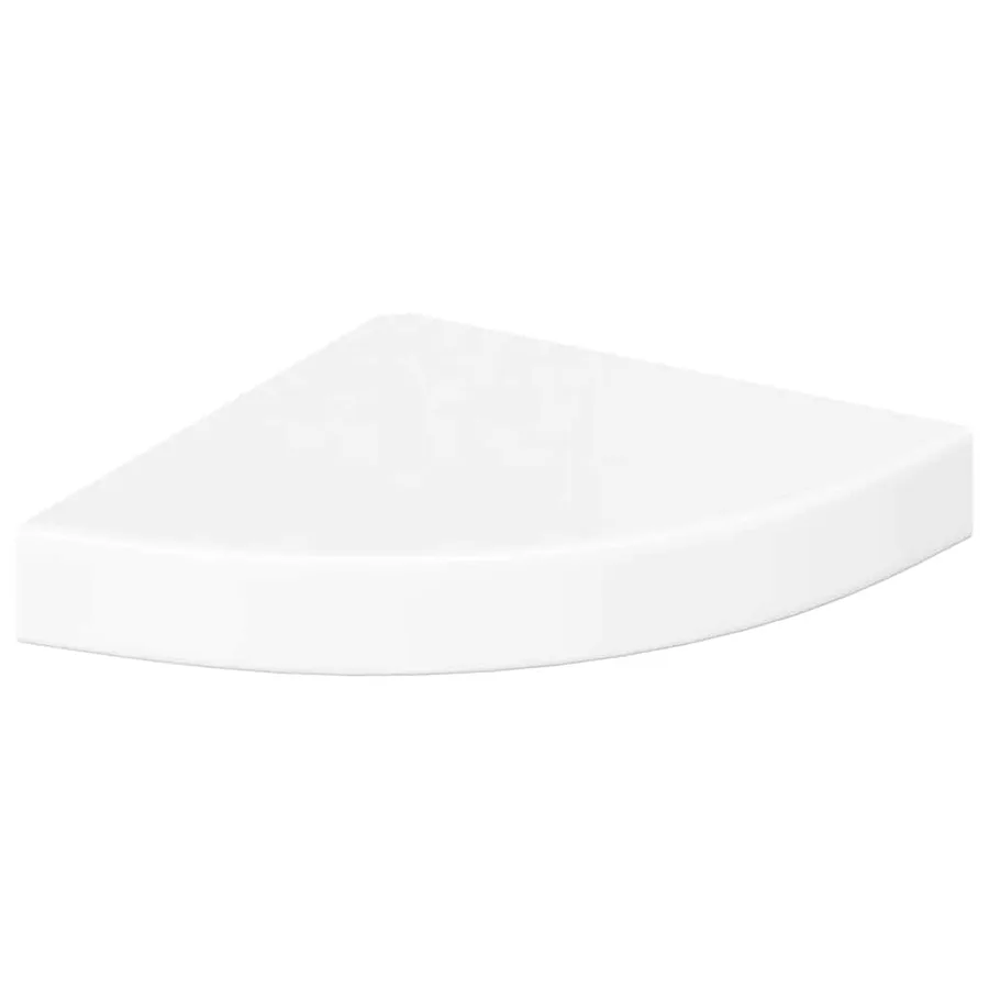 Étagères d'angle flottantes 4 pièces Blanc brillant 25 x 25 x 3,8 cm MDF - 5